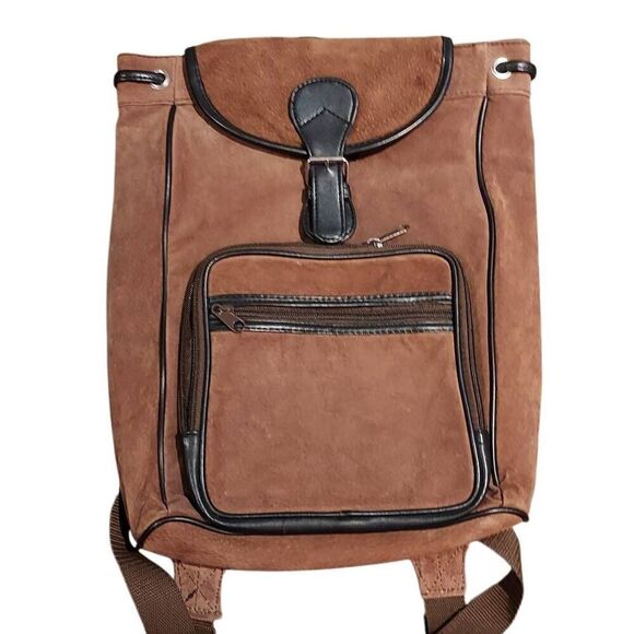 Genuine Suede Leather Backpack - Picture 1 of 6